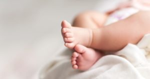 close-up of baby feet
