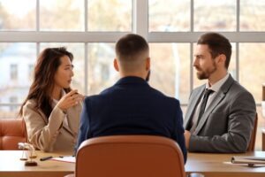 A lawyer meets with his clients, who are the parents of a newborn baby, and they ask him, “What is periventricular leukomalacia?”